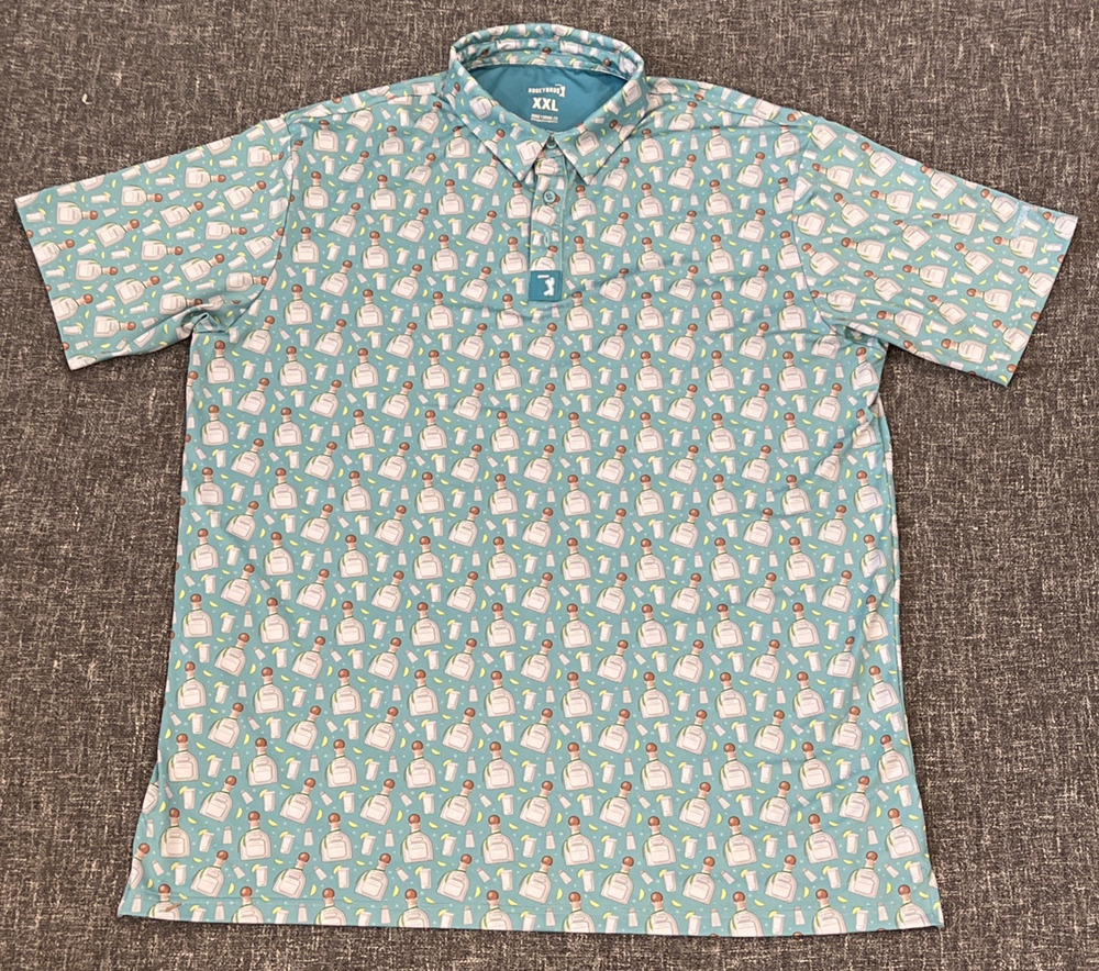 Bogey Bros Golf Polo Mens Size XXL All Over Print Patron Summer Fall Golfing